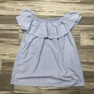 Zara Women’s off the shoulder striped top NWOT